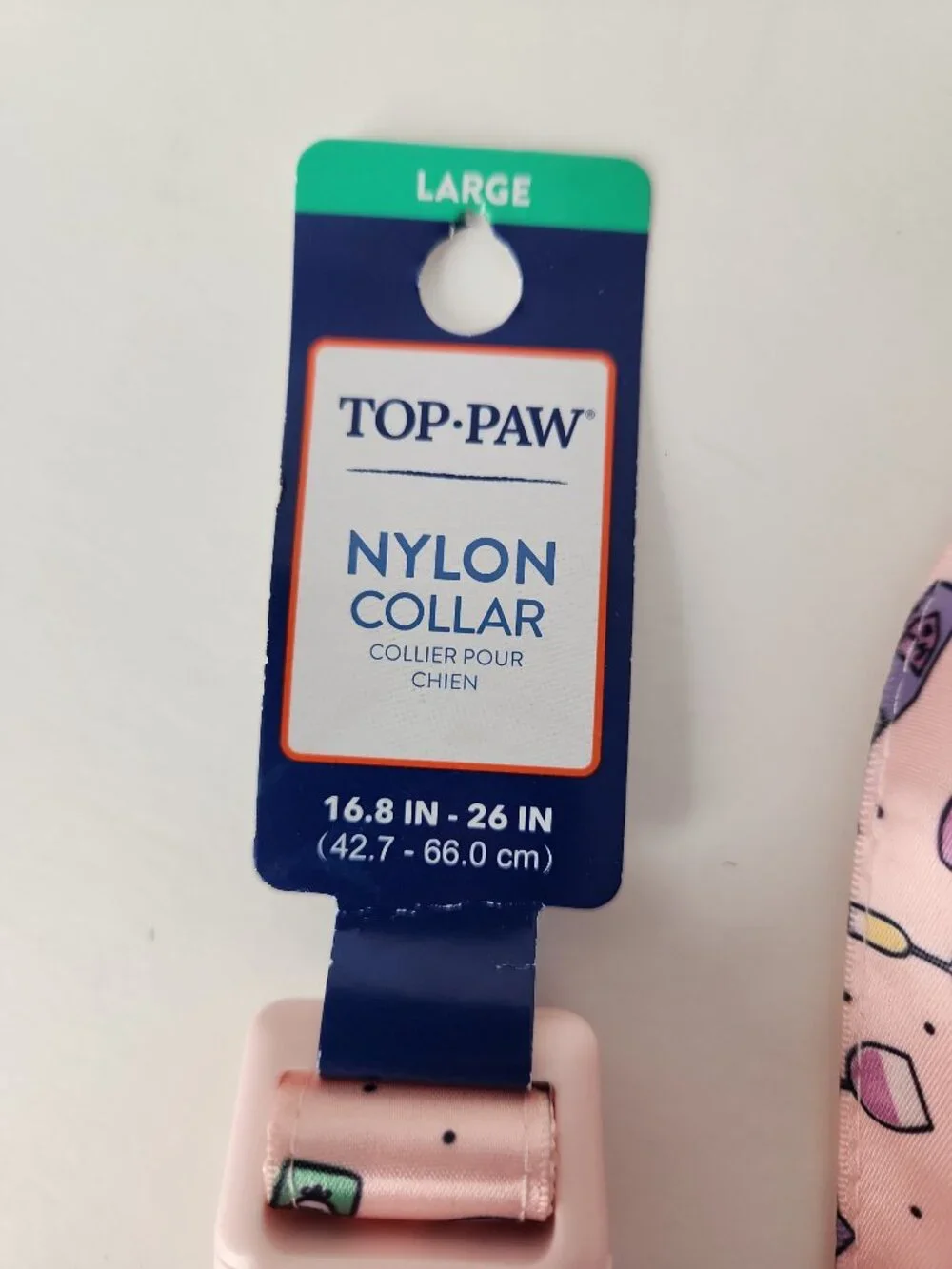 Nylon Dog Collar size L and Matching Leash 4ft Pink Champagne Top Paw